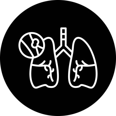 akciğer simgesi vektör illüstrasyonu