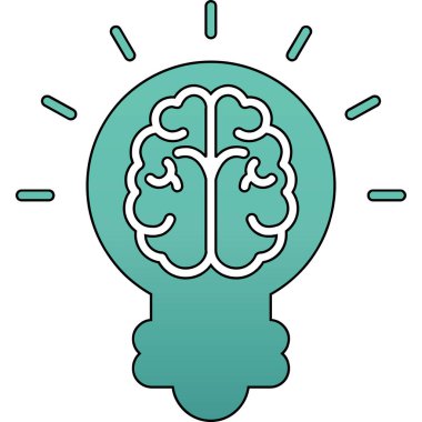 Beyin simgesi, vektör illüstrasyonu