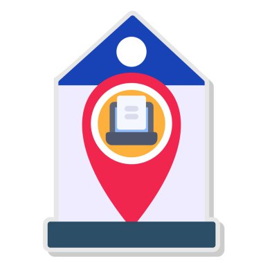 Harita yer düz vektör simgesi