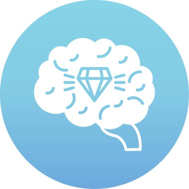 Beyin. Web simgesi basit illüstrasyon