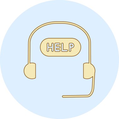 Yumuşak mavi arkaplanda izole edilmiş modada yardım merkezi simgesi. Web sitenizin tasarımı için destek, logo, uygulama, ui. vektör illüstrasyonu