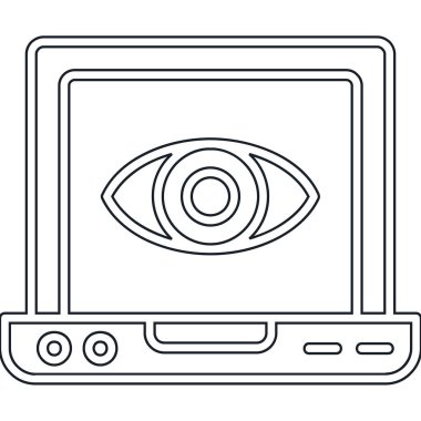 bilgisayar ekranı ve göz izole edilmiş simge