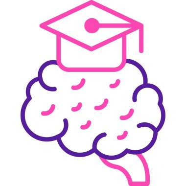 beyin ikonu vektör illüstrasyonu