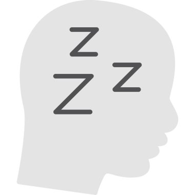 beyin uyuyan düz vektör simgesi