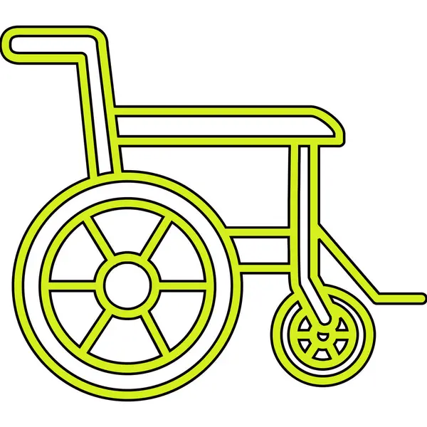 Sarı arka planı olan sarı tekerlekli sandalyenin vektör çizimi.