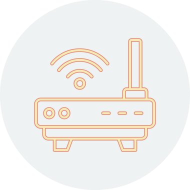 router düz simgesi, vektör, illüstrasyon