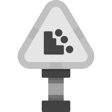 Trafik sinyal simgesi. Web için basit trafik sinyali vektör simgesi çizimi