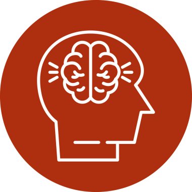 Beyin. Web simgesi basit illüstrasyon