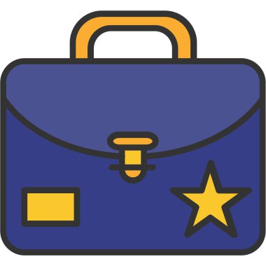 Bavul. Web simgesi basit illüstrasyon