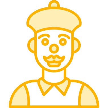 Çiftçi adam simgesi, vektör illüstrasyonu