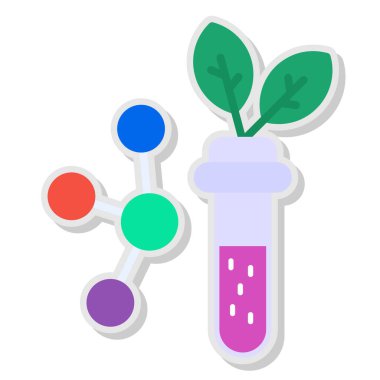 Bilim ve teknoloji renkli simge.