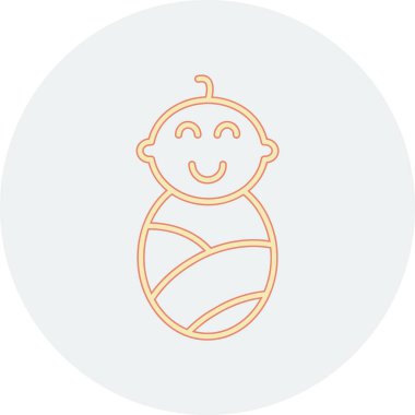 mutlu bebek emzik çizgisi tarzı ikon tasarımı, bebek çocukluğu ve çocukluk temalı illüstrasyon