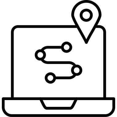 konum haritası gezinme simgesi ana hat biçiminde