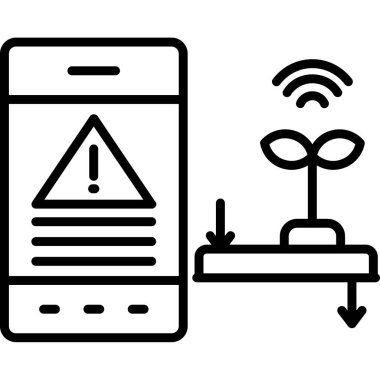 nesnelerin interneti vektör simgesi, satır simgesi, illüstrasyon