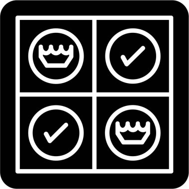 Beyaz arkaplanda seçili kutucuk simgesi