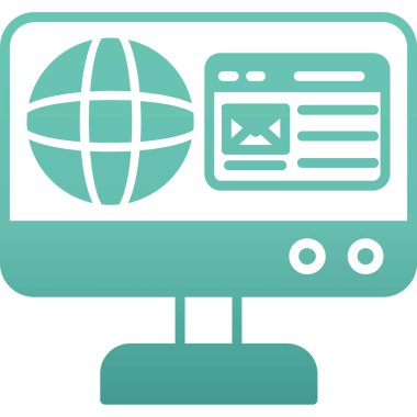 Monitör. Web simgesi basit illüstrasyon