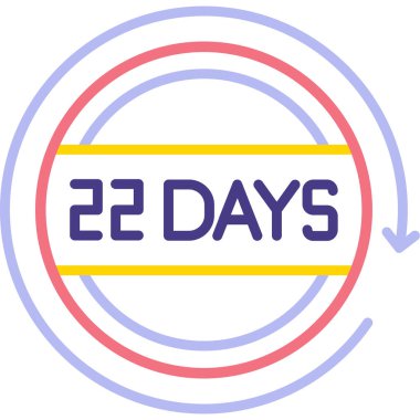 23 gün, o güne git. Takvim vektör simgesi. takvim, gün, gün, zaman için vektör simgesi tasarımı.