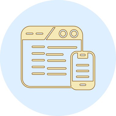 tablet. Web simgesi basit illüstrasyon