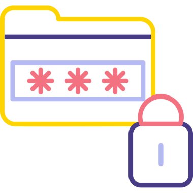 Şifre. Web simgesi basit illüstrasyon