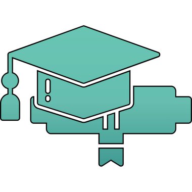 mezuniyet başlığı ve diploma simgesi vektör tasarımı