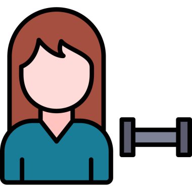 Spor salonu ikonu. Beden eğitimi vektör simgeleri. renk düz izole