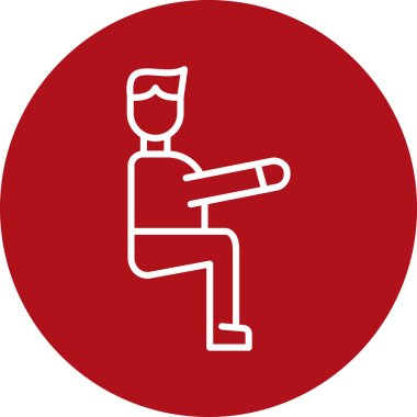 Kırmızı daireli adam, düz stil