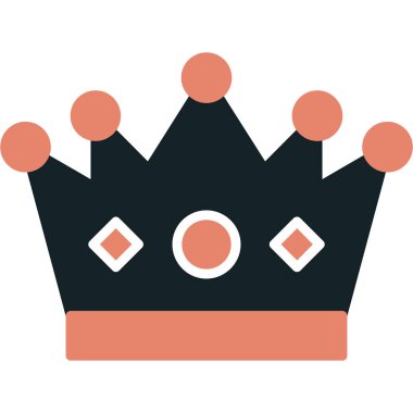 Taç ikonu. düz dizayn. vektör illüstrasyonu