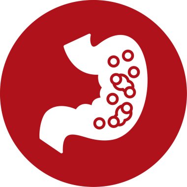 İnsan mide organı simgesi vektör illüstrasyon grafik tasarımı