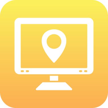 konum simgesi, düz tasarım vektör çizimi