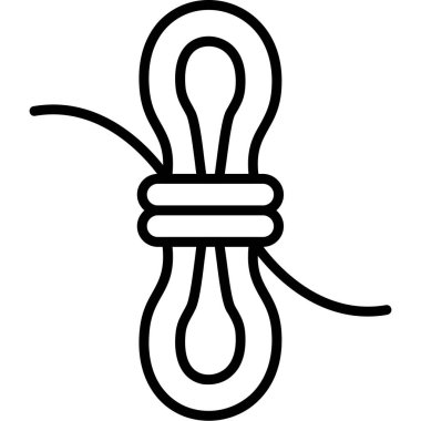 Halat düğümü simgesi. beyaz arkaplanda izole edilmiş web tasarımı için ana ip vektör simgesi