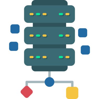 sunucu web basit simgesi, vektör illüstrasyonu