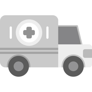 araba ambulansı simgesi, vektör illüstrasyonu