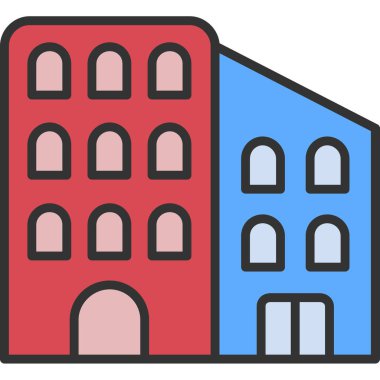 bina inşa simgesi doldurulmuş ana hatlar biçiminde