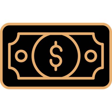 Dolar işareti renk ana hatları vektörü