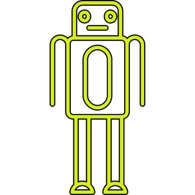 robot. Web simgesi basit illüstrasyon
