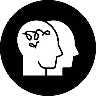 Beyin simgesi olan insan kafası, vektör illüstrasyonu