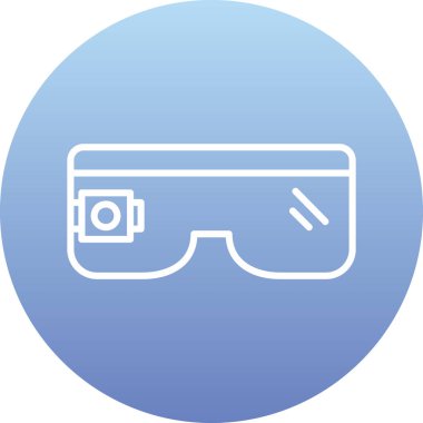 Beyaz çerçeveli bir mavi simgenin vektör illüstrasyonu