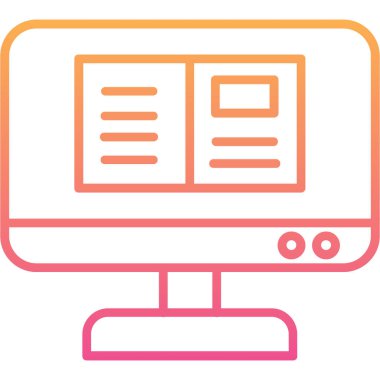 Monitör. Web simgesi basit illüstrasyon