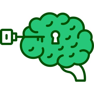 Anahtar vektör illüstrasyon dizaynına sahip beyin