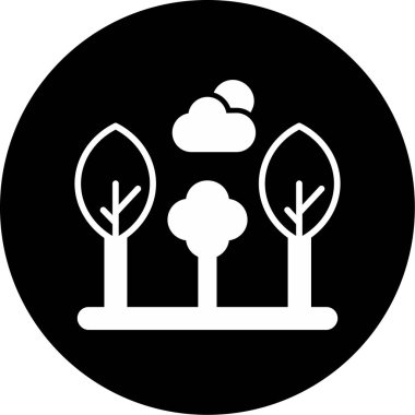 Modern ağaç simgesinin vektör illüstrasyonu