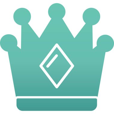 Taç ikonu. vektör biçimi, yuvarlak açıları, yumuşak renkleri ve beyaz arkaplanı olan çift renkli düz ikonik semboldür..