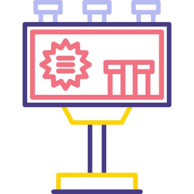 grafik vektör illüstrasyonlu bilgisayar monitörü