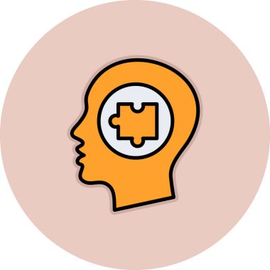 Beyni olan bir yapbozun vektör çizimi