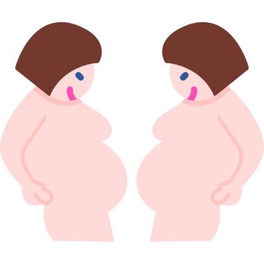 Midesi olan şişman bir kadın.