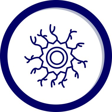 Bir virüsün dairesel simgesinin vektör çizimi