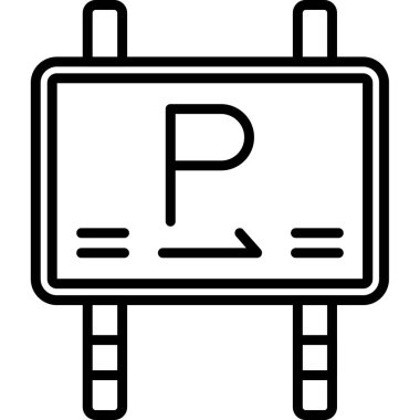 Park yeri ikonu. Beyaz arkaplanda izole edilmiş web tasarımı için özet park vektörü simgesi