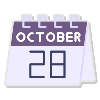 Takvimde 10 Ekim tarihi var. takvimin düz tasarımı 2 0.