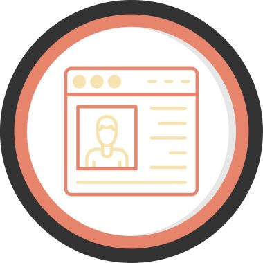 Kimlik kartı simgesi, vektör illüstrasyonu