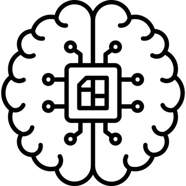 Beyin simgesi, vektör illüstrasyonu