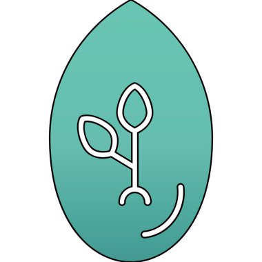 Benzersiz Yaprak Vektör Satırı Simgesi